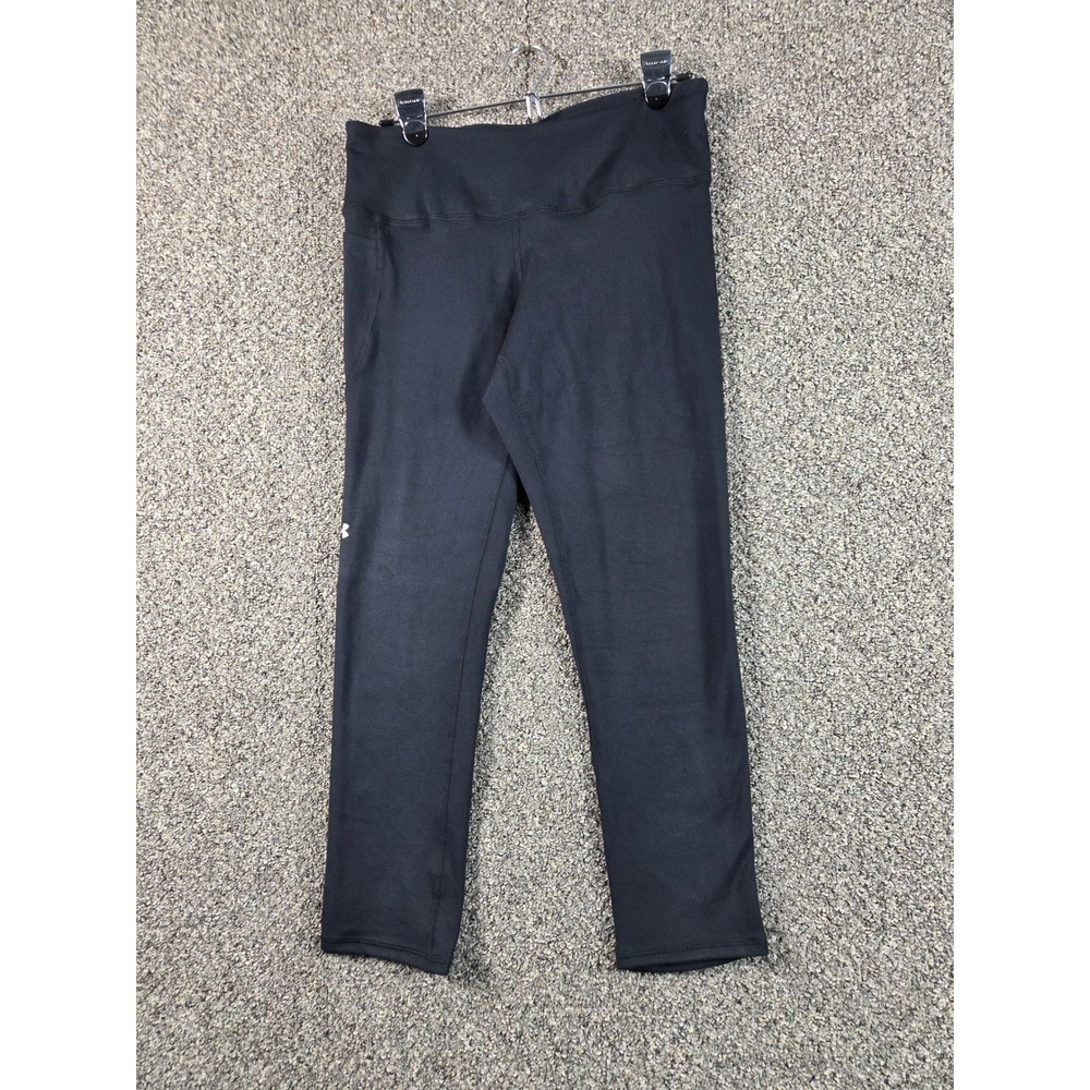 Under Armour Athletic Pants Mens Large Black HeatGear Compression Fitness Sporty